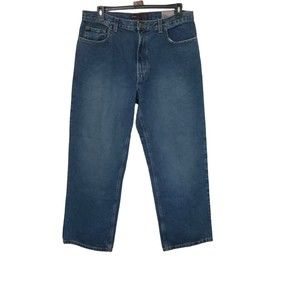 PERRY ELLIS AMERICA Mens VTG Blue Jeans 420 Stonewash Loose Straight Leg 34 X 30